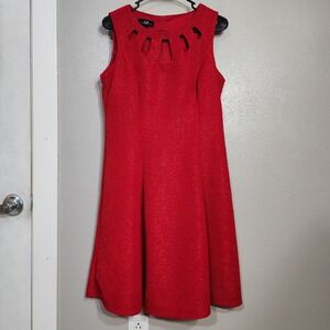 ABG Dress Sleeveless Size 12‎ Red Sparkle A-Line Party Dress